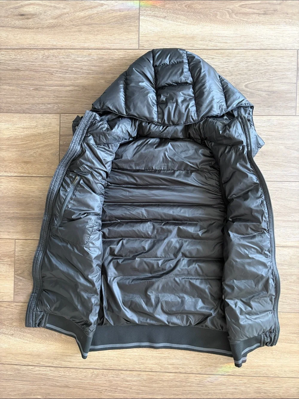 lululemon athletica Black Quilted Hooded Puffer Vest
